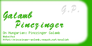 galamb pinczinger business card